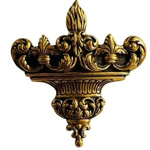VTG Jewish Torah Fund Crown Pin Brooch Pendant signed Gilt Enhancer Rare gold
